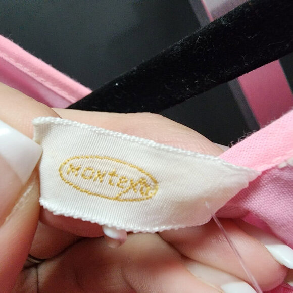 Vintage Dorsay Pink Ruffled Neckline Lingerie Dress Size L/XL - Picture 8 of 9